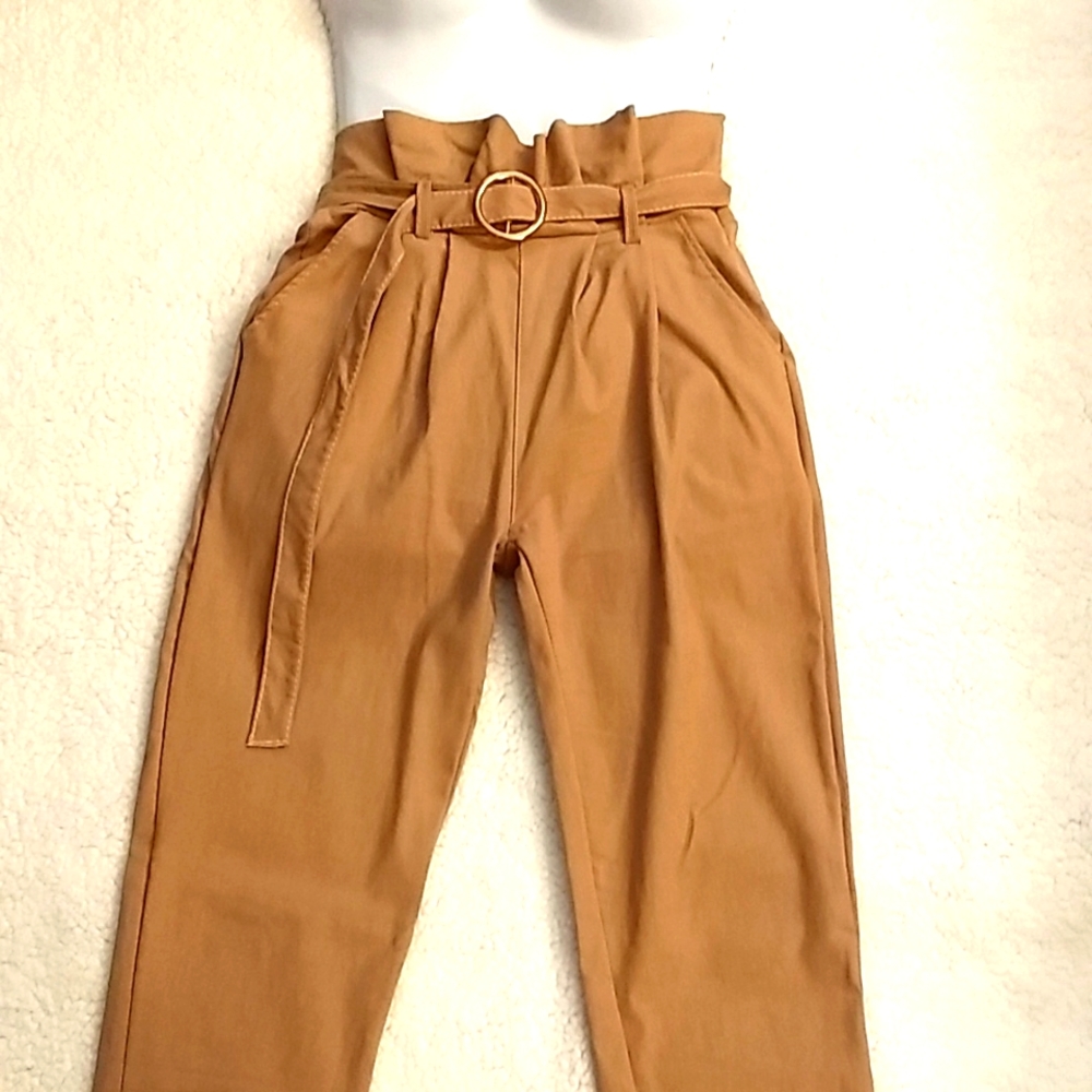 🤑Ladies Paperbag Pants with Belt.